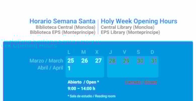 Apertura extraordinaria Biblioteca USPCEU