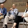 politicos moderadora en debate migracion