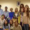 Rosa Diez con alumnos CEU